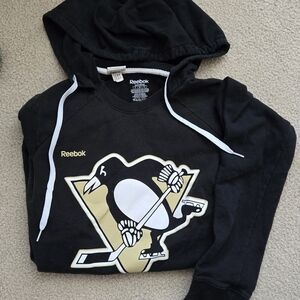 Reebok Black Hoodie with White Drawstring
